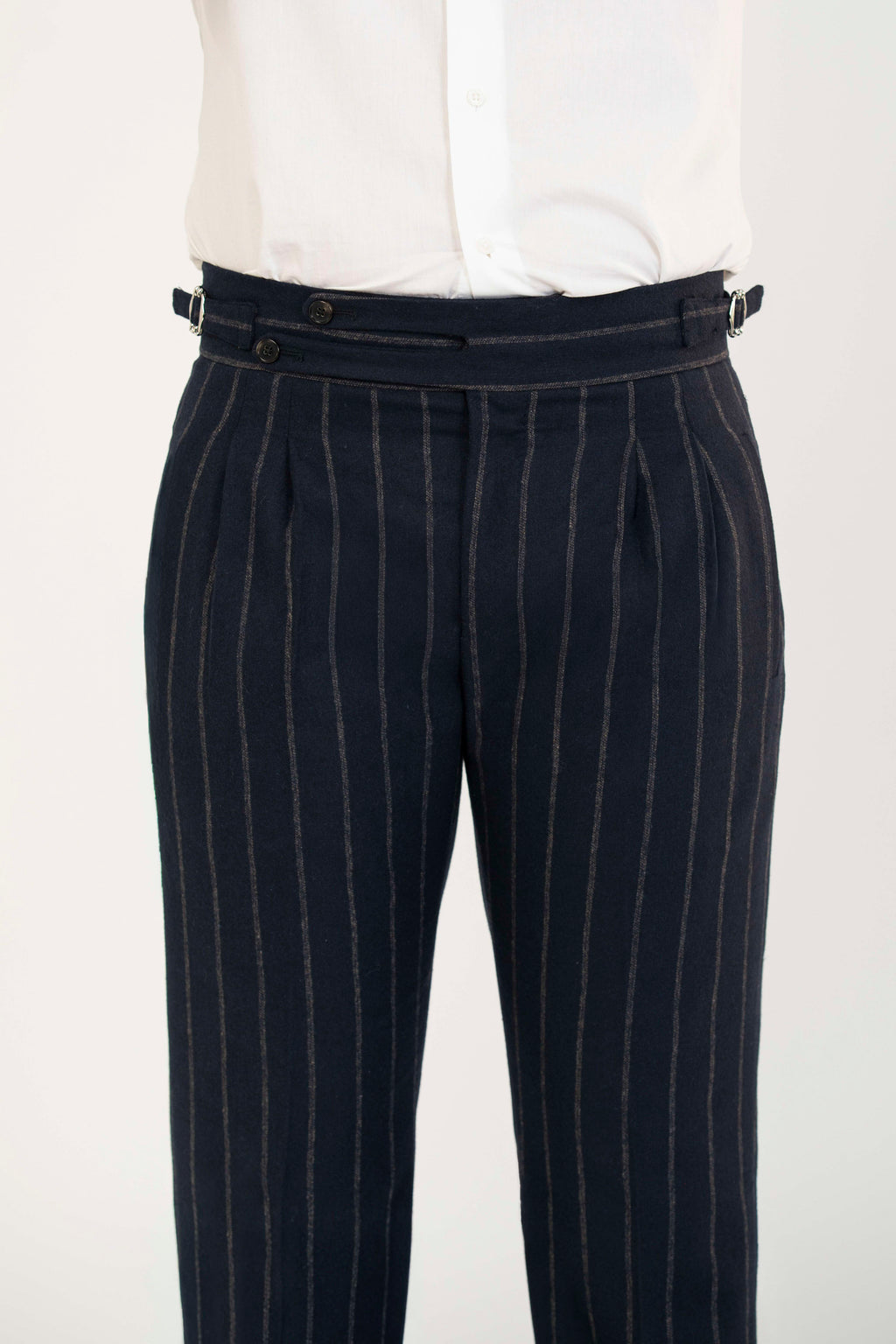 Savoia - Navy Pintstripe Flannel