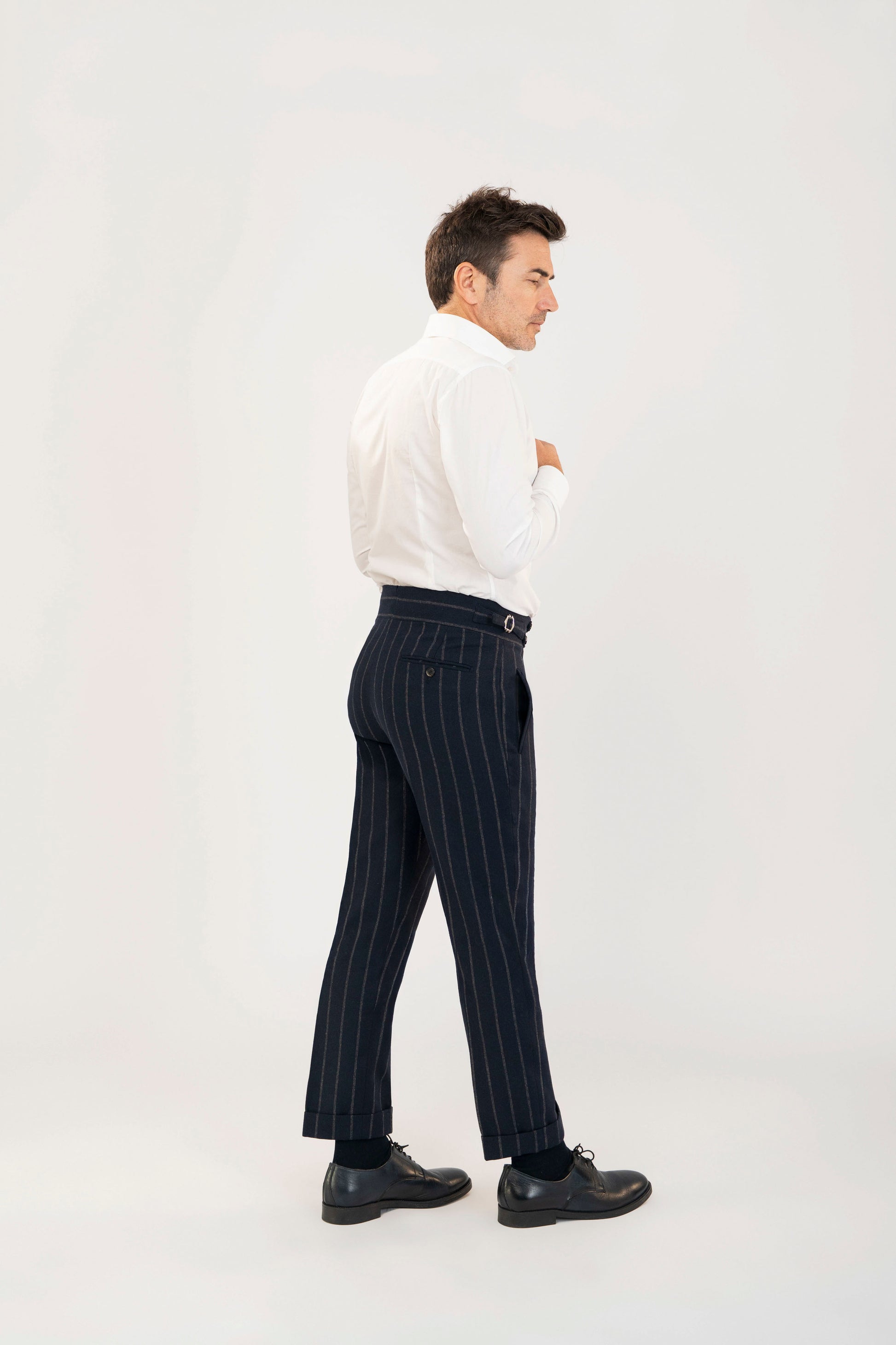 Savoia - Navy Pintstripe Flannel