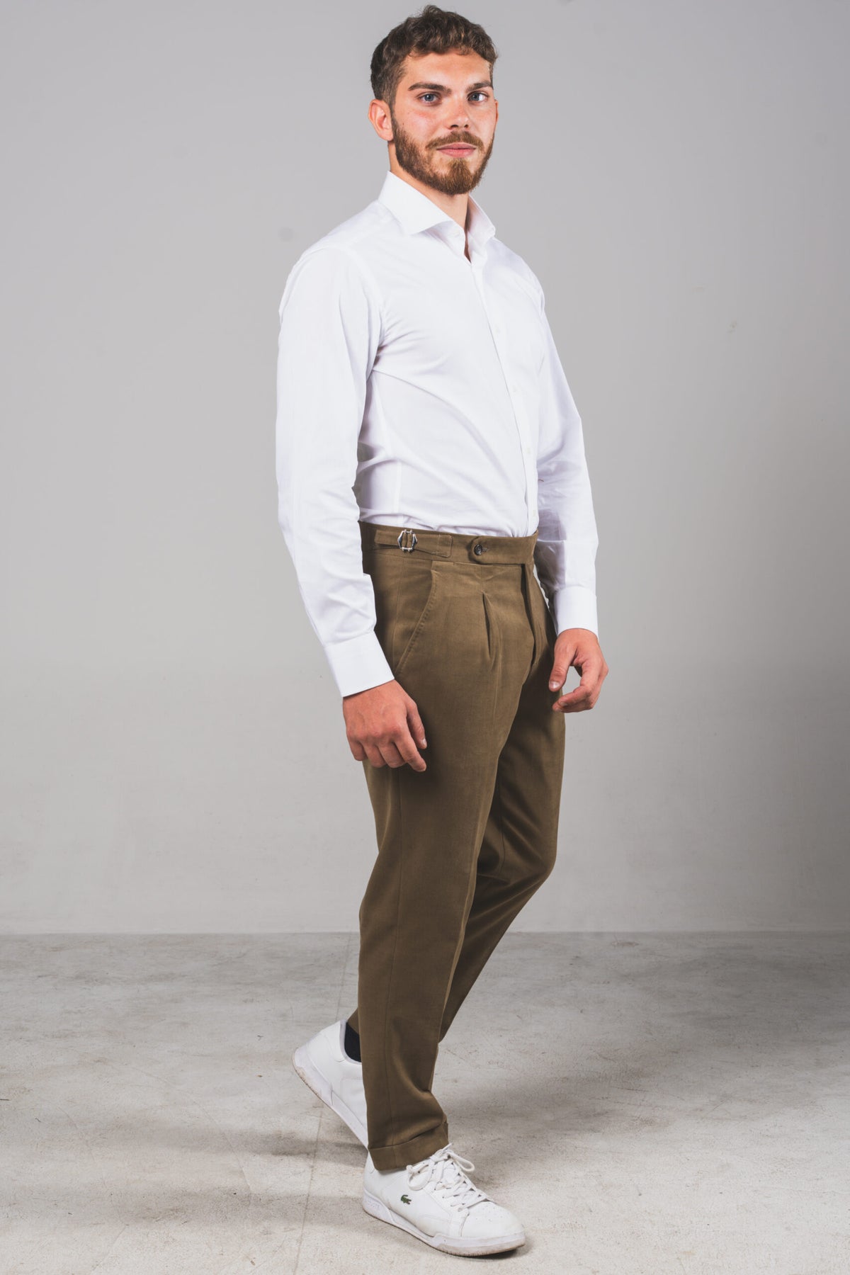 Angiò - Olive Green Heavyweight Cotton – pantalone uomo AUTIÈ