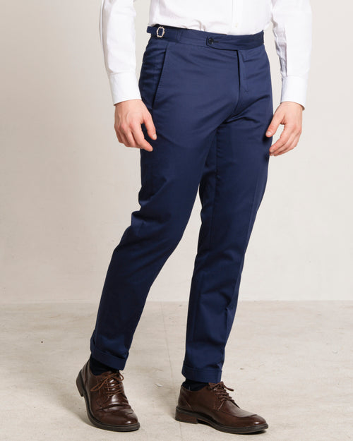 Angiò - Navy Blue Lightweight Cotton