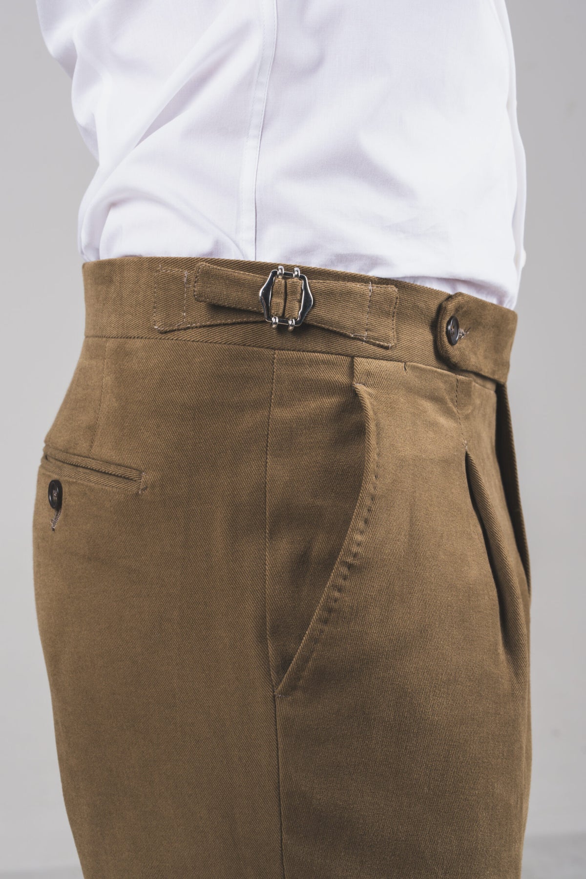Angiò - Olive Green Heavyweight Cotton – pantalone uomo AUTIÈ
