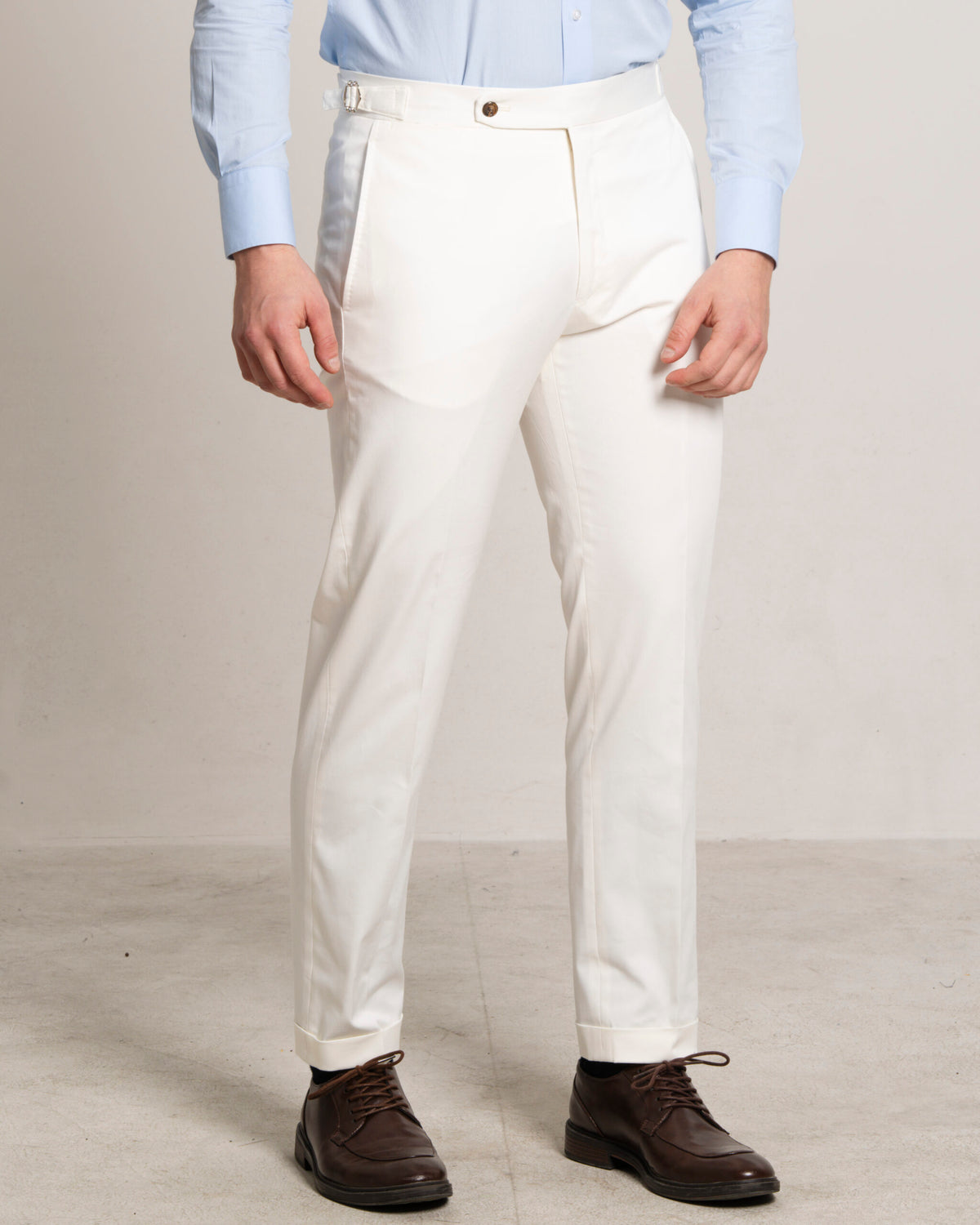 Angiò - Natural White Lightweight Cotton – pantalone uomo AUTIÈ
