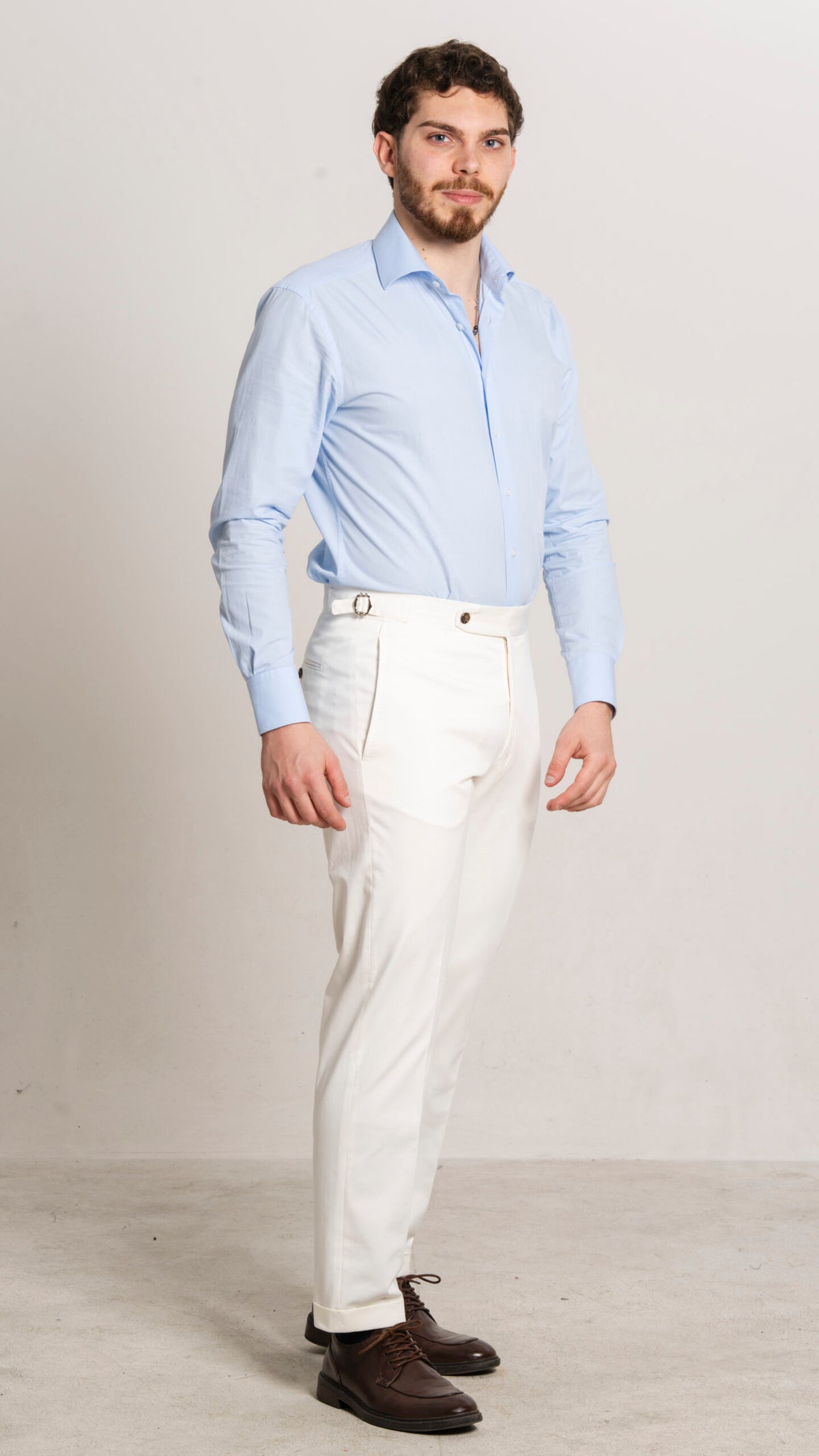 Angiò - Natural White Lightweight Cotton – pantalone uomo AUTIÈ