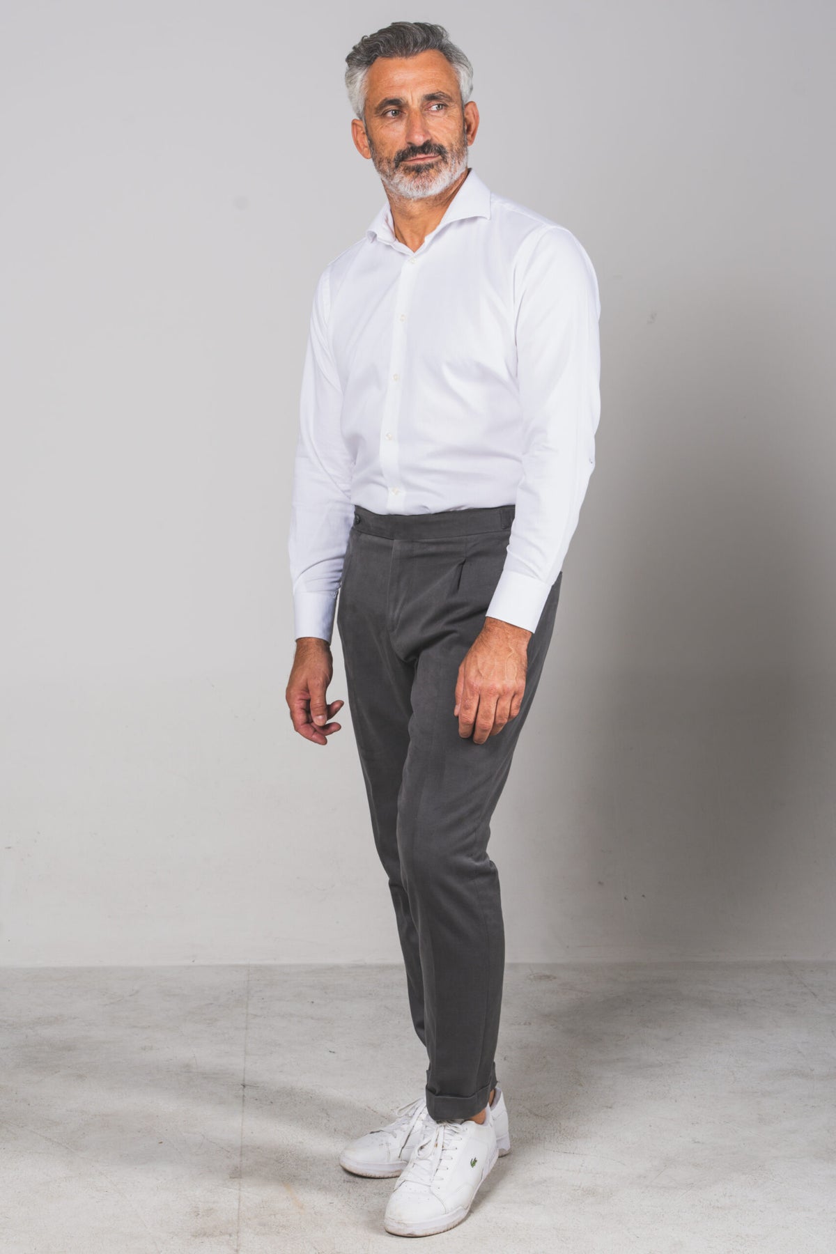 Angiò - Slate Grey Heavyweight Cotton – pantalone uomo AUTIÈ