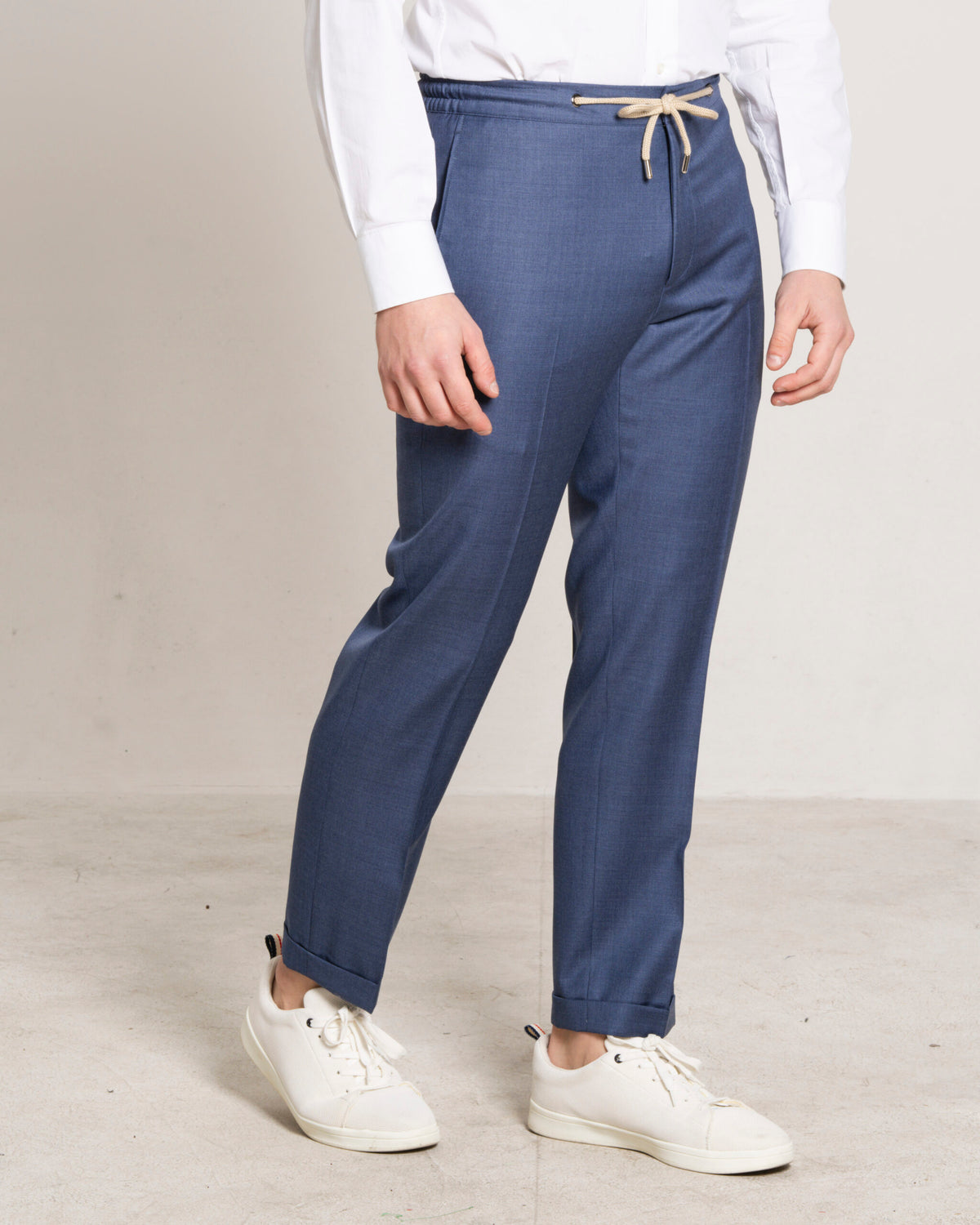 Visconti - Denim Blue Pure Wool – pantalone uomo AUTIÈ