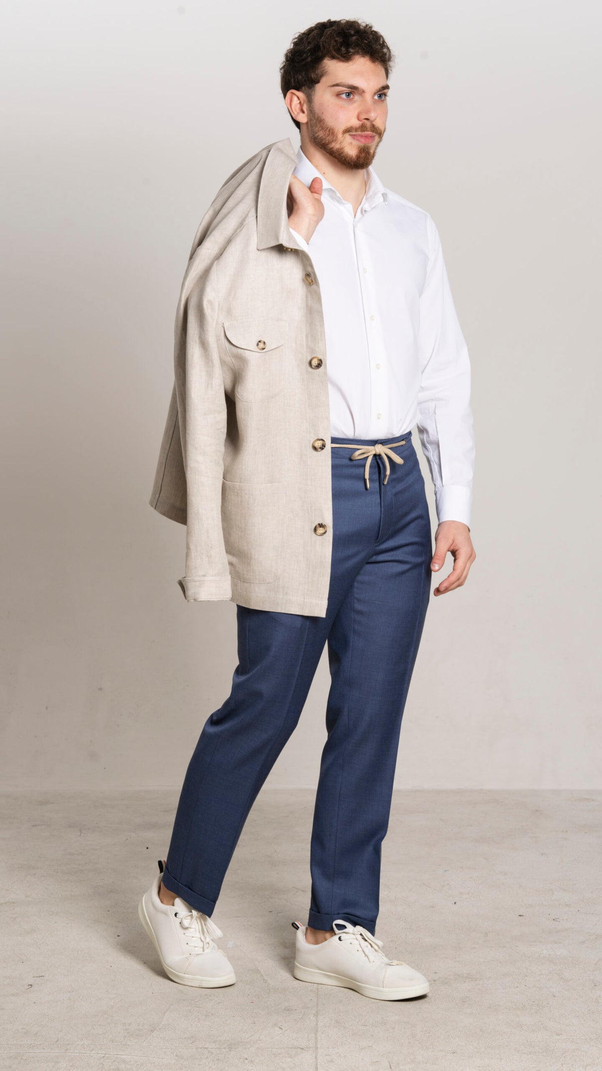 Visconti - Denim Blue Pure Wool – pantalone uomo AUTIÈ