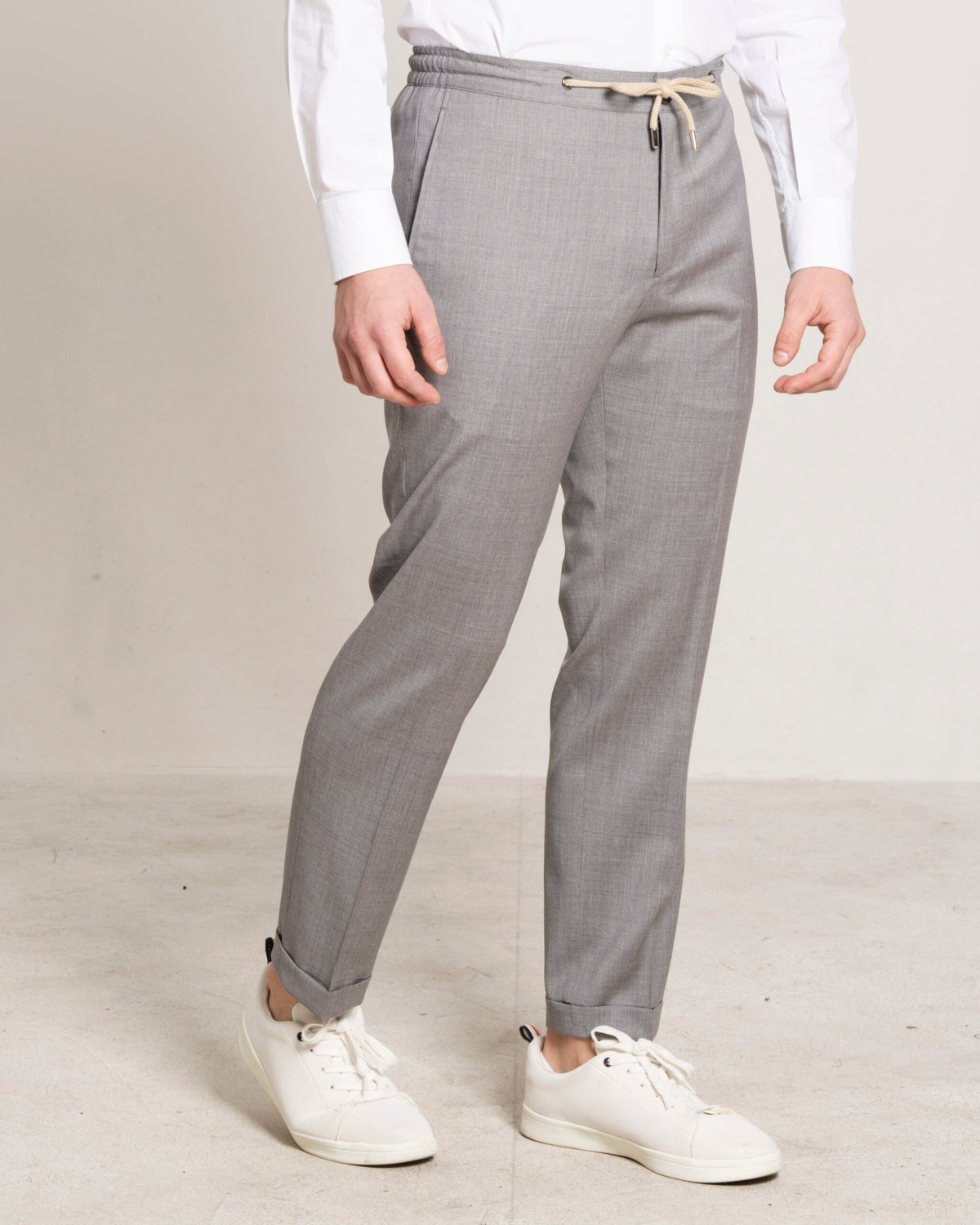 Visconti - Pearl Grey Pure Wool – pantalone uomo AUTIÈ