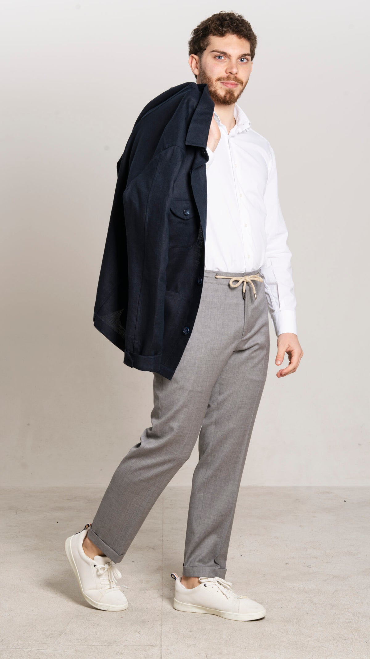Visconti - Pearl Grey Pure Wool – pantalone uomo AUTIÈ