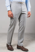 Visconti - Light Grey Flannel – pantalone uomo AUTIÈ